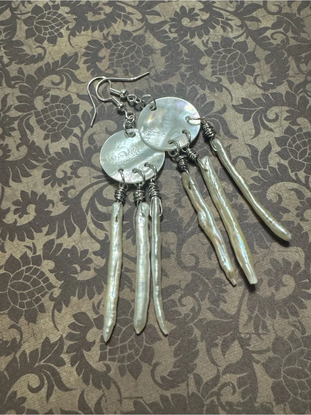 PEARL AND MOTHER OF PEARL EARRINGS